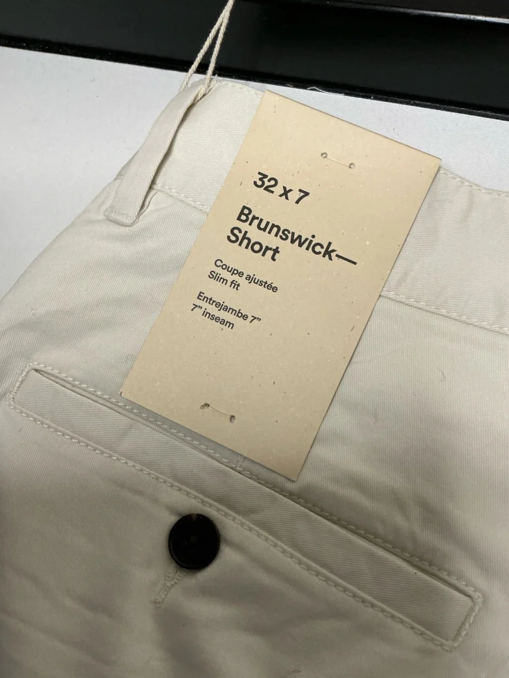Frank & Oak Cream Brunswick Chino Shorts Size 32x7 NWT